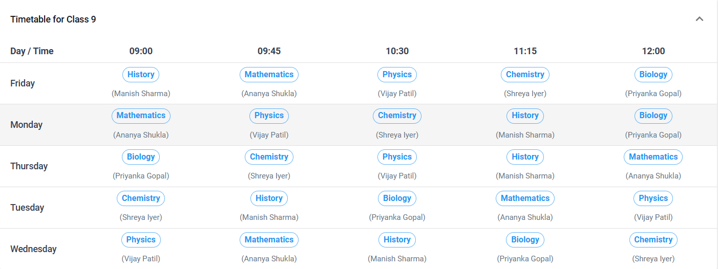 parent teacher chat screenshot